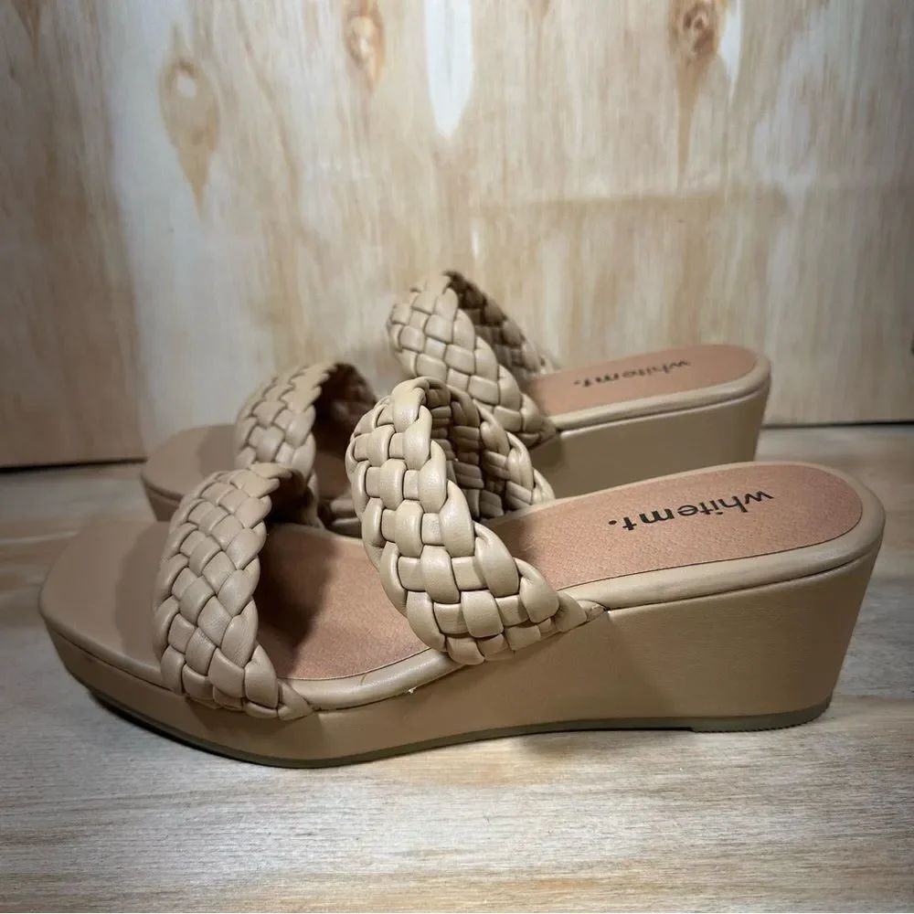 White Mountain Salvadora Platform Braided Wedge Sandals Women's Size 8